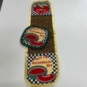 Handmade Oven Mitt set with yellow trim